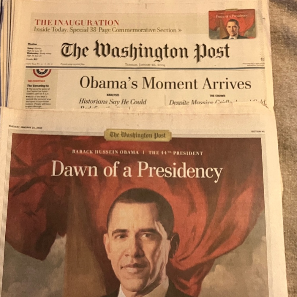 Historic Obama inauguration newspaper bundle